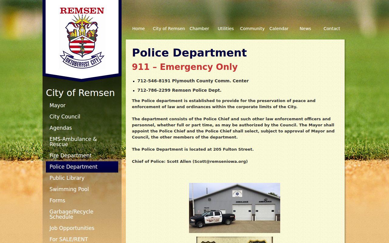 Remsen Plymouth County warrant dispatch route